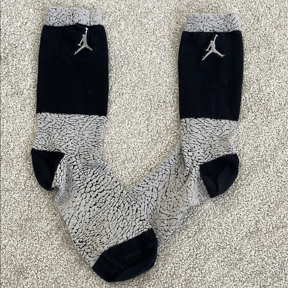 Jordan Black and Gray Crew Socks